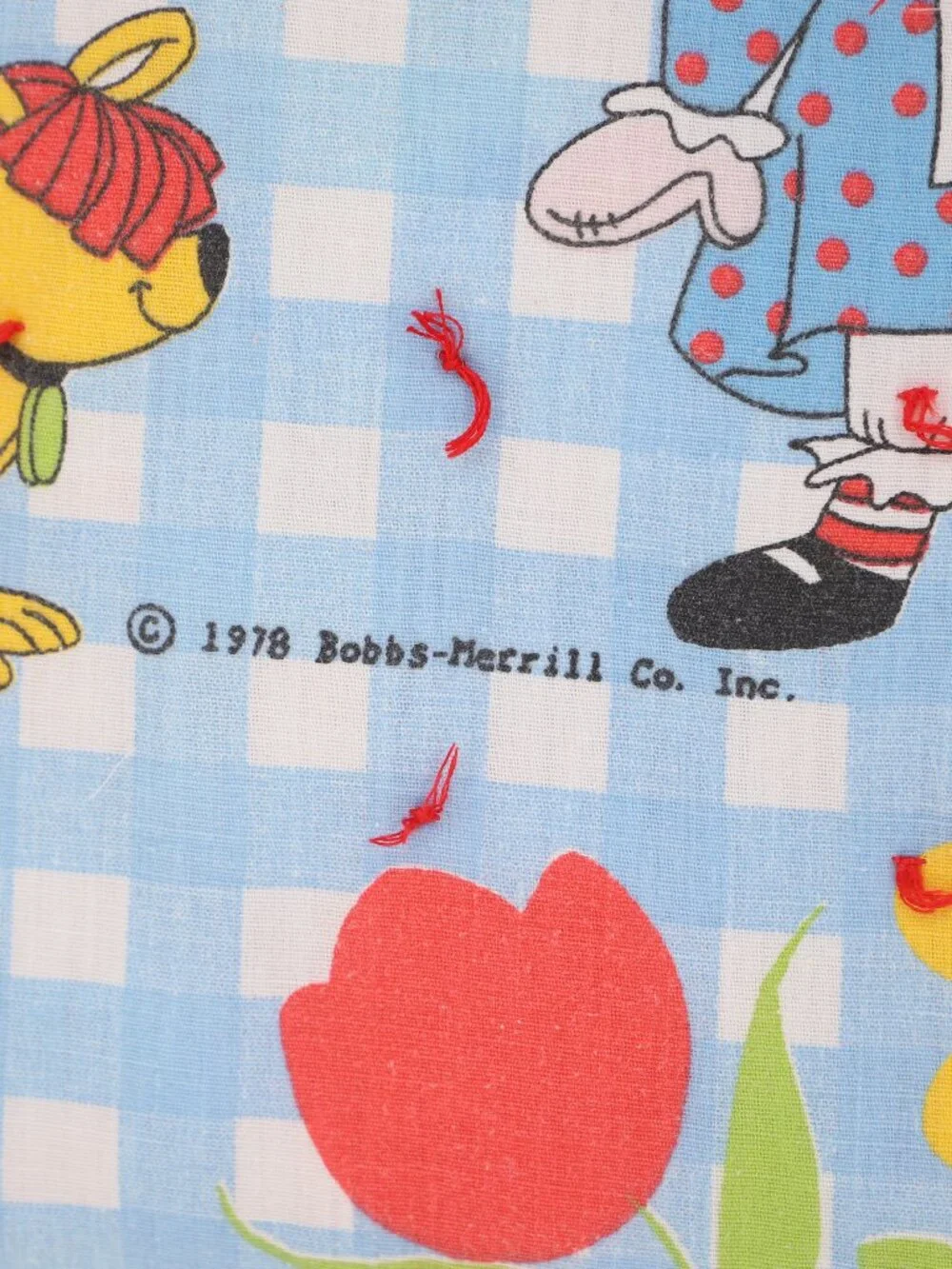 Raggedy Ann and Andy Vintage 1978 Pattern Quilted Tote Bag Handmade Upcycled